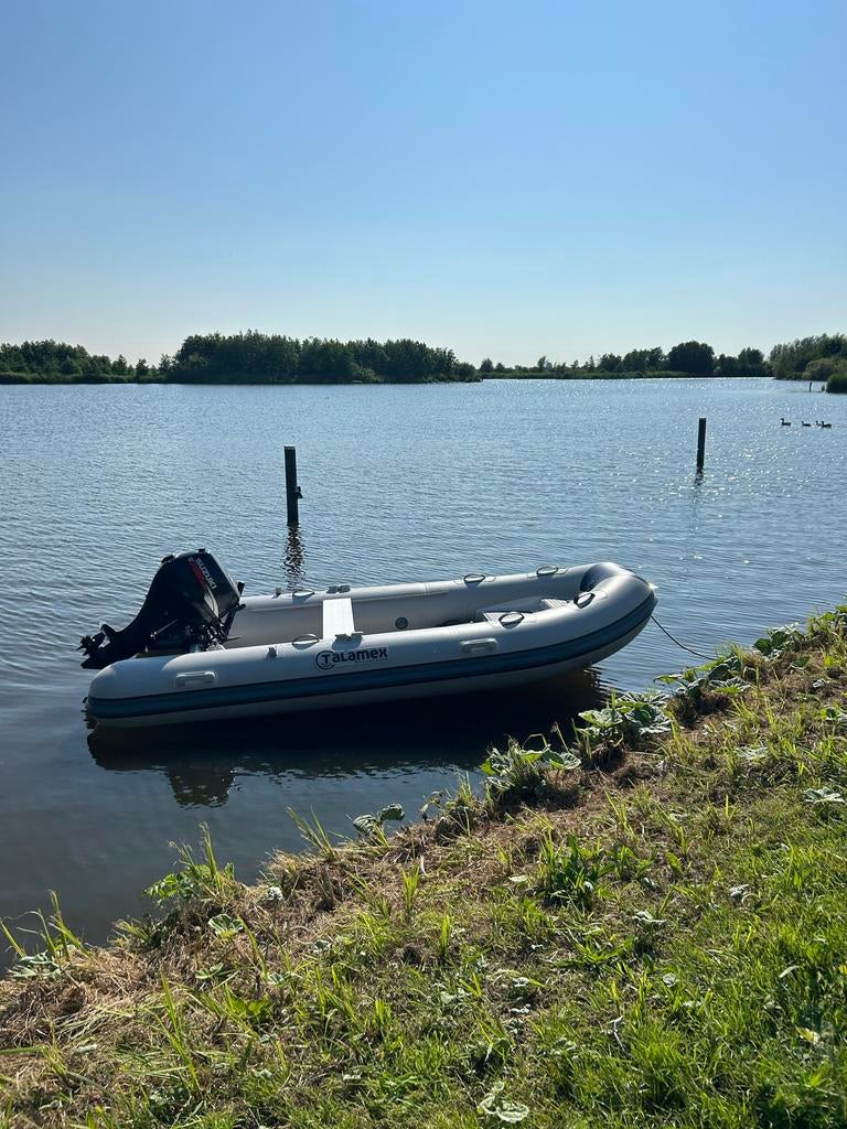Talamex 350 RIB met Suzuki 15pk 4-takt buitenboordmotor, Watersport en Boten, Rubberboten, Aluminium, Zo goed als nieuw, Benzine