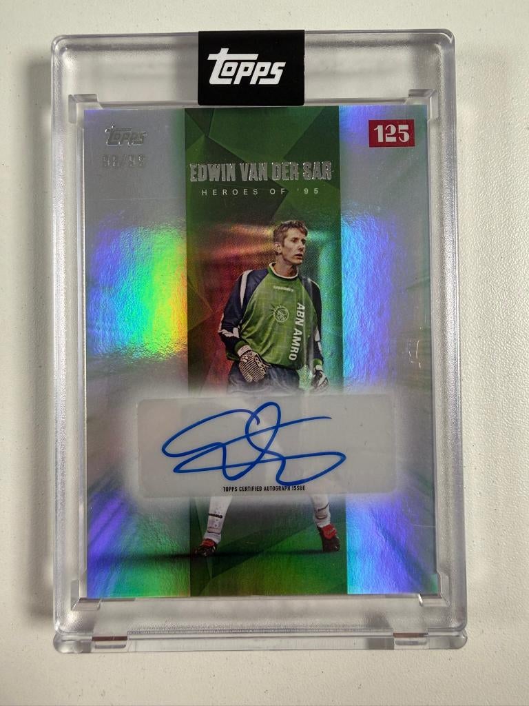 Edwin van der Sar /99 AUTO Topps Ajax 125th Anniversary, Verzamelen, Ophalen of Verzenden, Nieuw, Ajax, Poster, Plaatje of Sticker