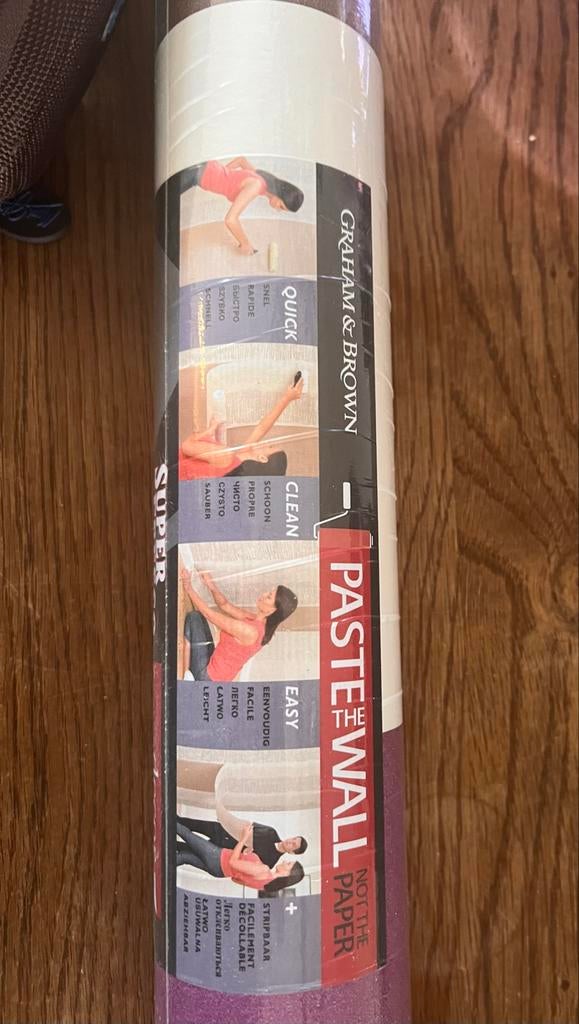 Graham & Brown Super Fresco Easy Decor behang, Huis en Inrichting, Stoffering | Behang, Paars, minder dan 10 m², Ophalen of Verzenden