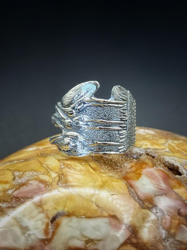 Handgemaakte Zilveren Ooievaars Ring van Vintage Lepel, Sieraden, Tassen en Uiterlijk, Ophalen of Verzenden, Zo goed als nieuw