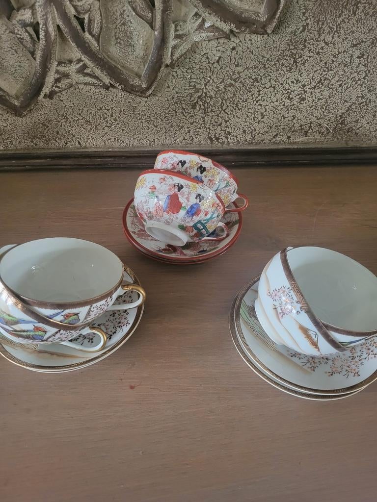 Vintage Chinese kop en schotels, Antiek en Kunst, Antiek | Servies los, Ophalen