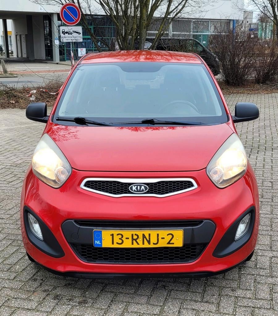 Kia Picanto 1.0 Cvvt 5-DRS 2011 Rood, Auto's, Voorwielaandrijving, Stof, Zwart, 400 kg