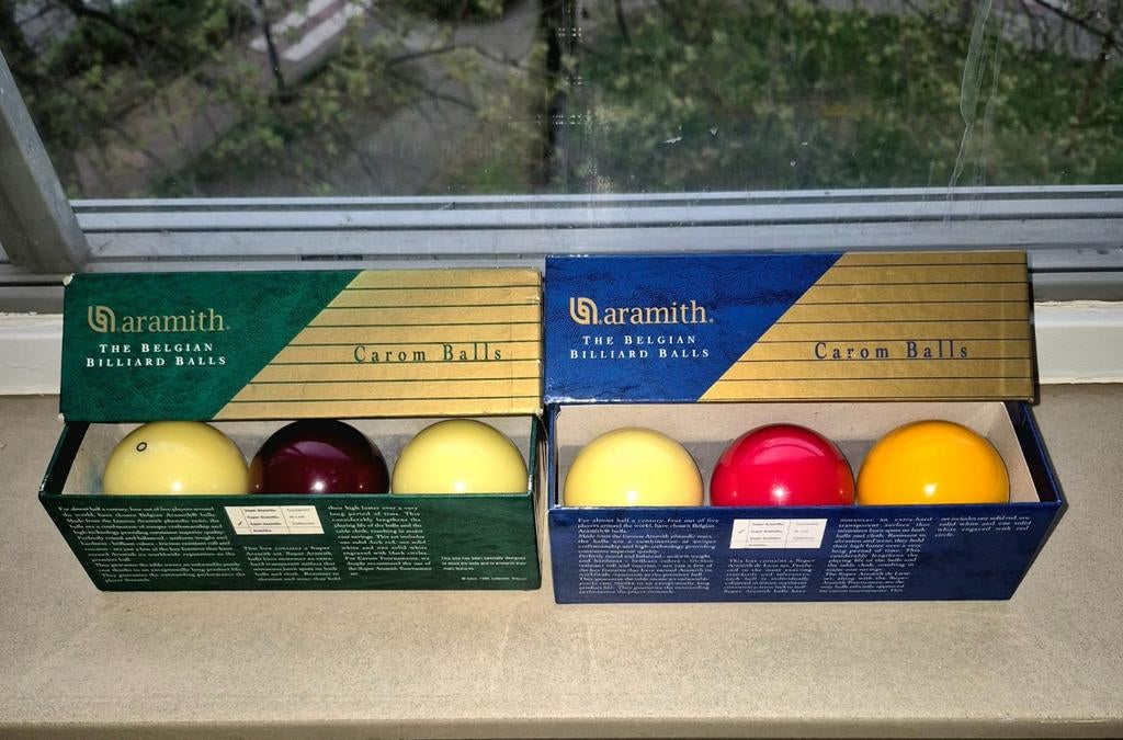 Twee sets Aramith biljartballen - Carom Balls, Ophalen, Gebruikt, Keu of Ballen