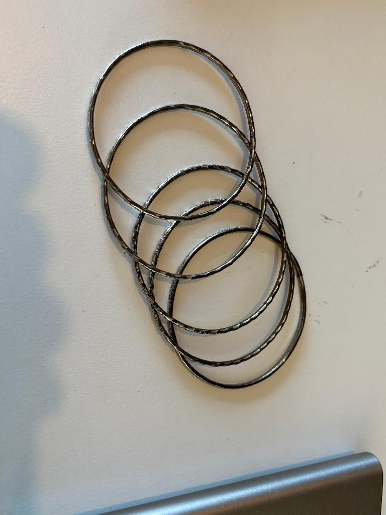 Bangle armbanden (set van 5), Ophalen of Verzenden, Nieuw, Zilver, Zilver