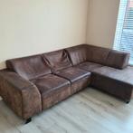 Hoekbank - Bruin Leer, Huis en Inrichting, Ophalen of Verzenden, Gebruikt, Leer, Modern