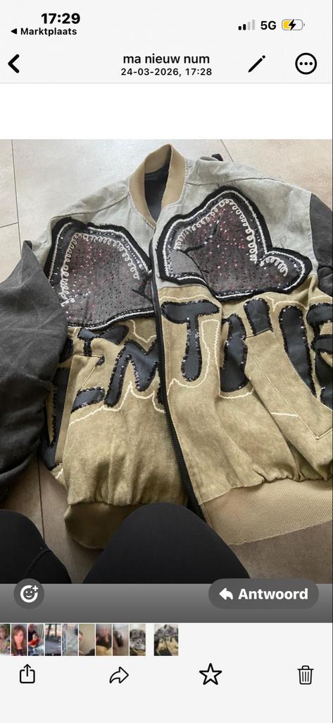 Unieke bomberjack met Minnie Mouse en pailletten, Ophalen of Verzenden, Zo goed als nieuw, Maat 38/40 (M), Overige kleuren