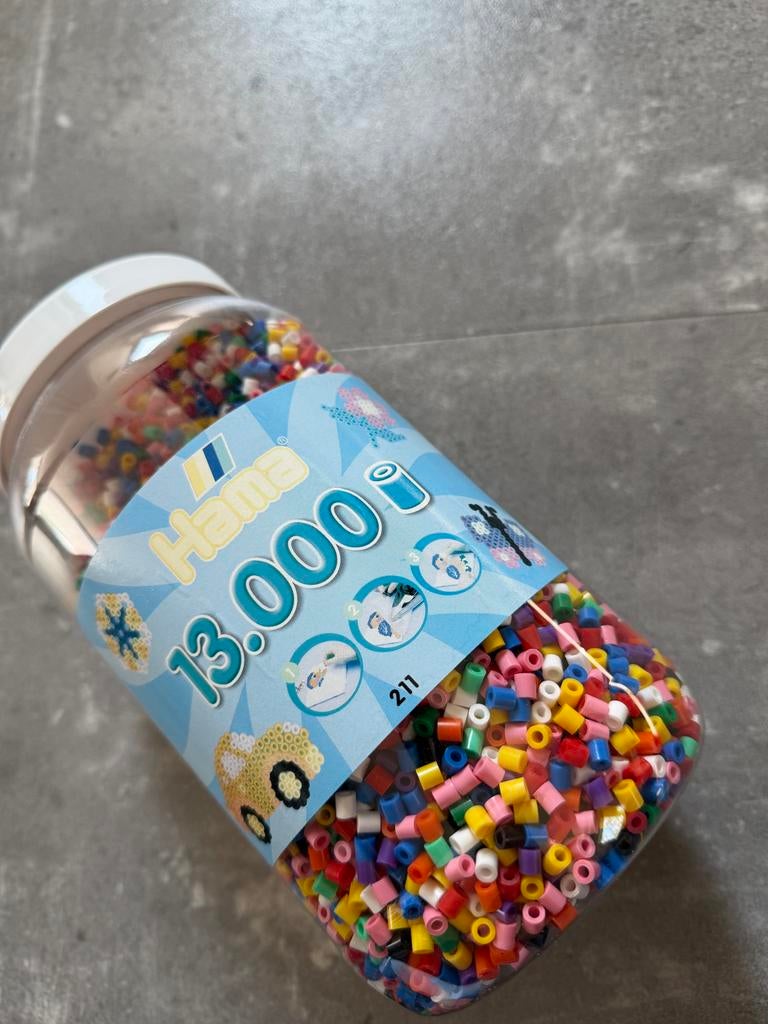 Hama Strijkkralen Emmer 13.000 Stuks Diverse Kleuren, Kinderen en Baby's, Speelgoed | Educatief en Creatief, Ophalen of Verzenden