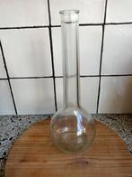 Glazen vaas met lange hals., Overige kleuren, Ophalen of Verzenden, Minder dan 50 cm, Glas