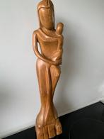 Houten Beeld: Moeder met Kind, 1 kleinere gratis, Antiek en Kunst, Kunst | Beelden en Houtsnijwerken, Ophalen of Verzenden
