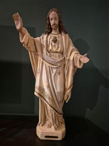 Antiek Christus Heilig Hart Beeld - 1940-1950 beschikbaar voor biedingen