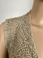 i427 Sarah Pacini mt. M=38/40 kort gehaakt vest vestje gilet, Kleding | Dames, Maat 38/40 (M), Sarah Pacini, Beige, Ophalen of Verzenden