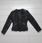 Jasje tweed en kunstleer zwart maat S / 36, H&M, Zwart, Ophalen of Verzenden, Zo goed als nieuw