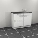 Wit keukenblok 1.20m met spoelbak rechts  Op voorraad !!, Nieuw, Minder dan 100 cm, 100 tot 150 cm, 50 tot 75 cm