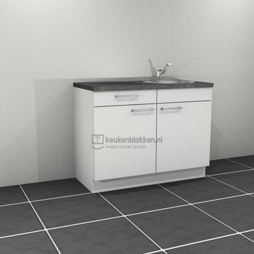 Wit keukenblok 1.20m met spoelbak rechts  Op voorraad !!, Huis en Inrichting, Keuken | Keukenelementen, Nieuw, Minder dan 100 cm