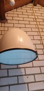 Industriële crème hanglamp melkglas Ø42x40 cm, Ophalen of Verzenden, Zo goed als nieuw