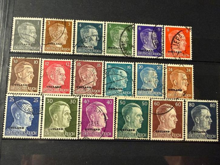 Setje Duitse bezettingszegels Ostland, Verzamelen, Militaria | Tweede Wereldoorlog, Embleem of Badge, Duitsland, Ophalen