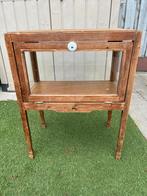 Houten theekastje met geslepen ster, Huis en Inrichting, Ophalen, Minder dan 50 cm, Gebruikt, 25 tot 50 cm