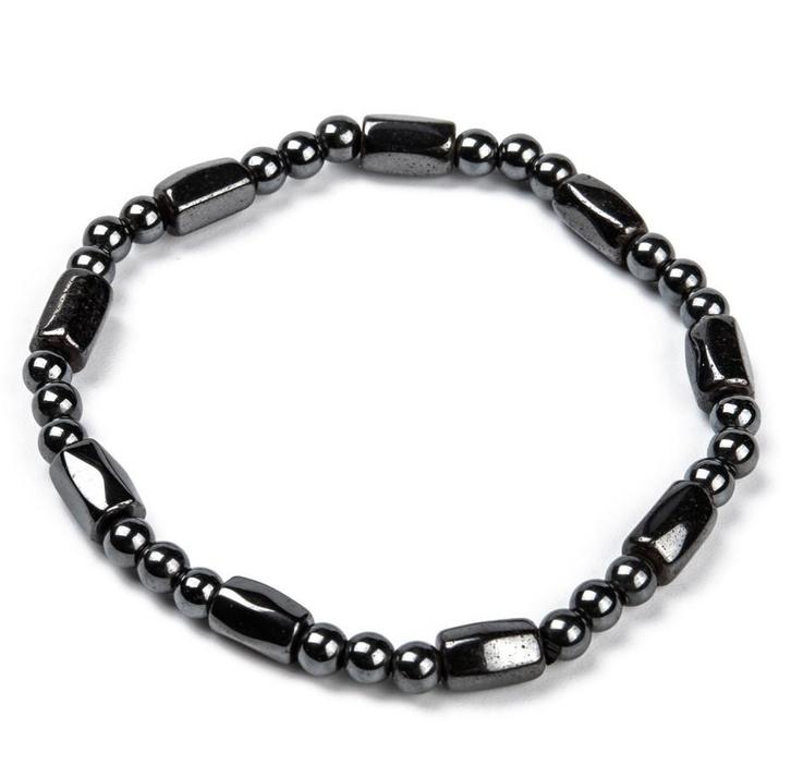 Elastische armband met hematiet 011003, Sieraden, Tassen en Uiterlijk, Armbanden, Nieuw, Elastiek, Overige kleuren, Met bedels of kralen