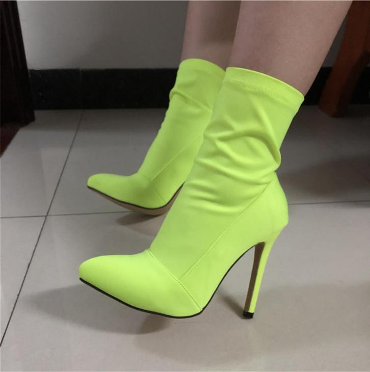 Gele dames soklaarzen punt hoge sok laarzen zijde stretch, Kleding | Dames, Schoenen, Nieuw, Lage of Enkellaarzen, Geel, Verzenden