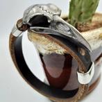 Bruine Odin Leren Heren Armband / Viking Schedel Raaf, Sieraden, Tassen en Uiterlijk, Armbanden, Verzenden, Nieuw, Bruin, Leer