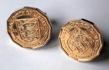 Manchetknopen van herdenkingsmunt kwart Shilling 1966 beschikbaar voor biedingen