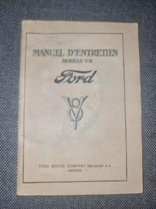 Ford V8 Manuel d'Entretien - Franstalige Handleiding, Auto diversen, Handleidingen en Instructieboekjes, Ophalen of Verzenden