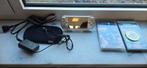 PSP Slim Zilver + 3 Games & Lader (Zonder Accu), Spelcomputers en Games, Online, Gebruikt, Overige genres, 1 speler
