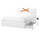 IKEA malm bed 140x200cm (wit), Huis en Inrichting, Slaapkamer | Bedden, Ophalen, Wit, Tweepersoons, 140 cm