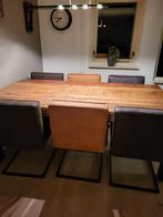 eettafel met 6 stoelen, Huis en Inrichting, Tafels | Eettafels, Ophalen, 50 tot 100 cm, Zo goed als nieuw, Vijf personen of meer