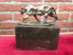 mooi bronzen beeld, krachtige lopende luipaard, Ophalen of Verzenden