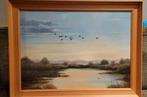 Schilderij van T. Lukkien -  Eenden tijdens avondtrek, Ophalen