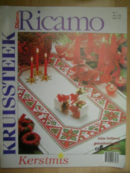 Diana Ricamo kerst patronen. Blad is als nieuw. Heb ook DMC., Hobby en Vrije tijd, Borduren en Borduurmachines, Zo goed als nieuw