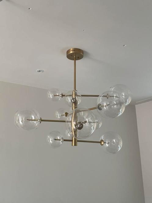 Eichholtz hanglamp Argento S Messing, Huis en Inrichting, Lampen | Hanglampen, Zo goed als nieuw, 75 cm of meer, Glas, Ophalen of Verzenden
