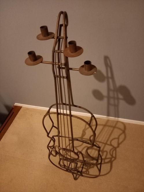 Cello , contrabas kandelaar , kaarsenstandaard , 1mtr, Antiek en Kunst, Kunst | Designobjecten, Ophalen