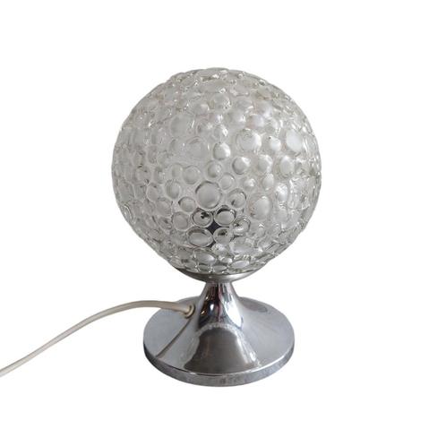 Vintage space age tafellamp, bubbelglas lamp, Huis en Inrichting, Lampen | Tafellampen, Gebruikt, Minder dan 50 cm, Glas, Ophalen of Verzenden