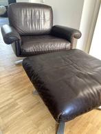 DE SEDE DS31 - fauteuil en kruk - Vintage Klassieker, Huis en Inrichting, Fauteuils, Ophalen, Gebruikt, 75 tot 100 cm, Metaal