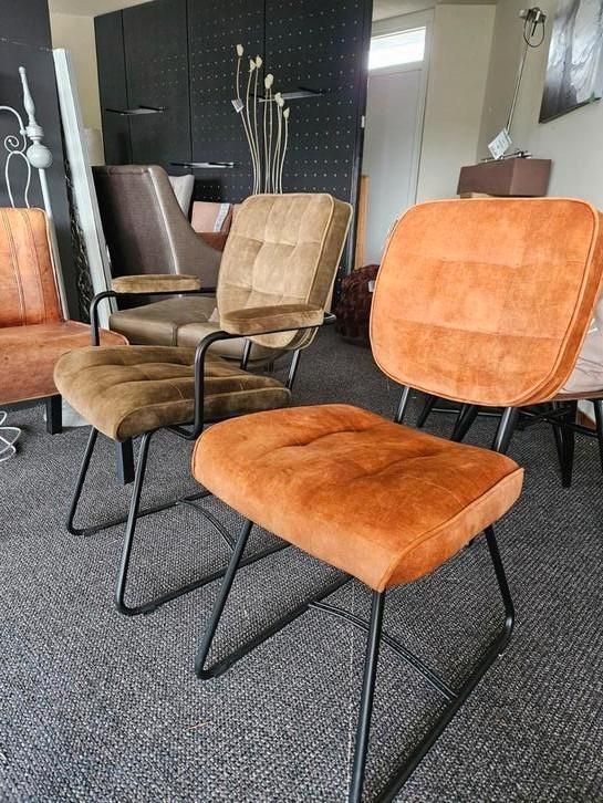 Eetkamerstoel velours koopmans metalen frame opruiming, Huis en Inrichting, Stoelen, Nieuw, Eén, Overige kleuren, Ophalen of Verzenden