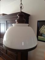 Prachtige Opaline hanglamp melkglas  met koper beslag, Huis en Inrichting, Ophalen of Verzenden, Zo goed als nieuw, Glas, 75 cm of meer