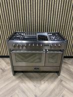 Luxe Fornuis Solitaire 120cm gas/keramisch + Dubbele oven!, Witgoed en Apparatuur, Fornuizen, Ophalen of Verzenden, Grill, Gas