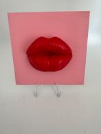 Decoratietegeltje lippen 10x10cm lichtroze/rood, Huis en Inrichting, Verzenden, Nieuw