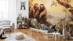 Fotobehang / Behang - Kinderkamer - Luiaards in de Jungle, Fotobehangkoning.nl, Bruin, Verzenden, Hoogeveen
