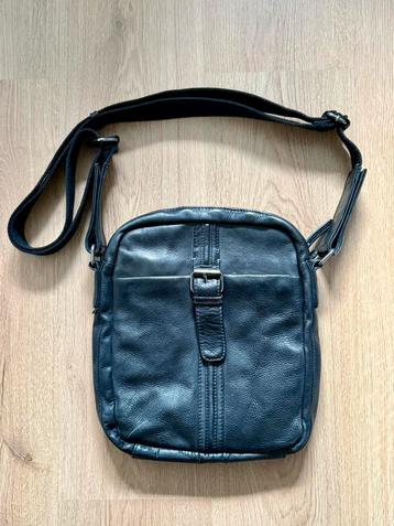 Leren Tas Zwart Messenger Bag beschikbaar voor biedingen