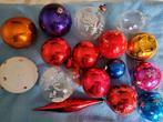 Oude retro gekleurde glazen kerstballen pegel kersthangers, Ophalen of Verzenden