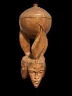 Decoratieve houten vijzel, Antiek en Kunst, Kunst | Beelden en Houtsnijwerken, Ophalen of Verzenden
