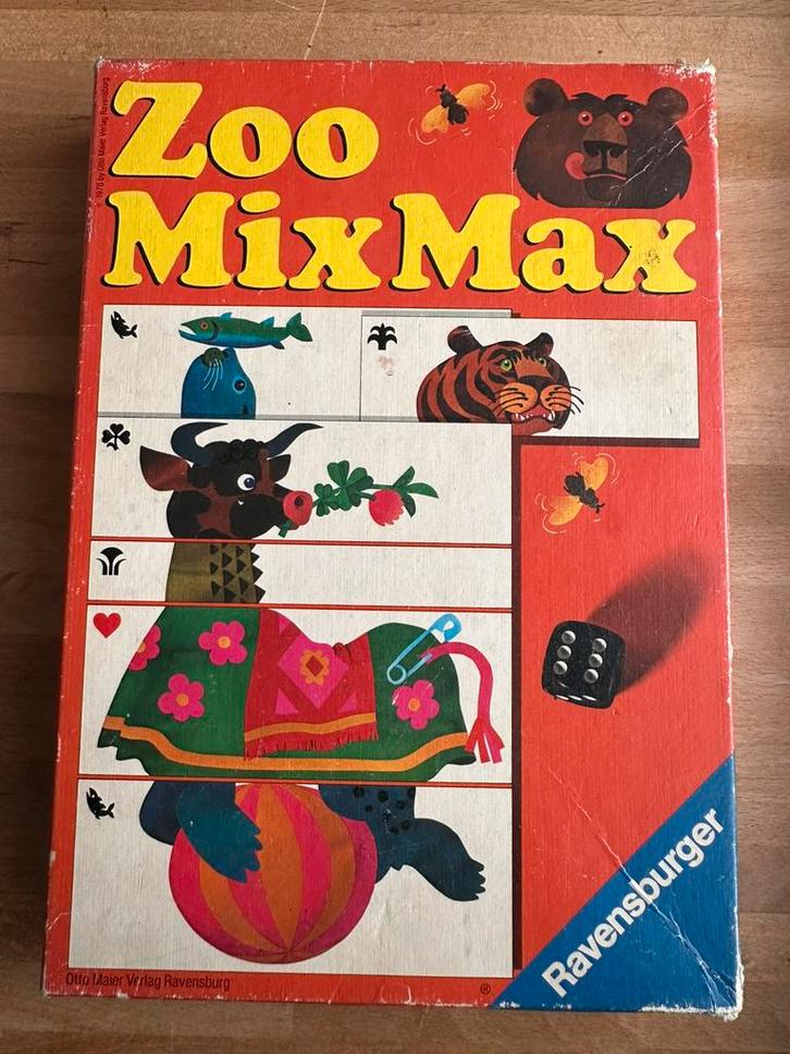 Dobbelsteenspel "Zoo MixMax" van Ravensburger. 1978, Hobby en Vrije tijd, Gezelschapsspellen | Bordspellen, Gebruikt, Drie of vier spelers