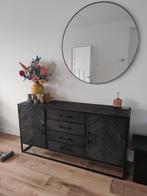 Dressoir visgraat mangohout zwart, Ophalen, Gebruikt, 25 tot 50 cm, 150 tot 200 cm