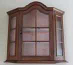 Antiek eiken houten hang/wand vitrine kastje, Ophalen