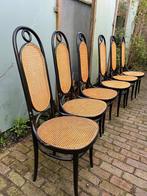 3x Thonet Long John Zwart 207R eetkamerstoelen Pitriet, Huis en Inrichting, Stoelen, Ophalen, Riet of Rotan, Gebruikt, Drie