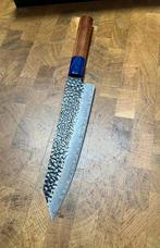 Handgesmeed Japans Chefmes - Damascusstaal Nieuw!, Huis en Inrichting, Keuken | Bestek, Ophalen of Verzenden, Nieuw, Hout, Los bestek