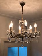 Antieke Franse kroonluchter, messing/glas, Ophalen, Gebruikt, Klassiek, Frans, Louis XIV, Onbekend